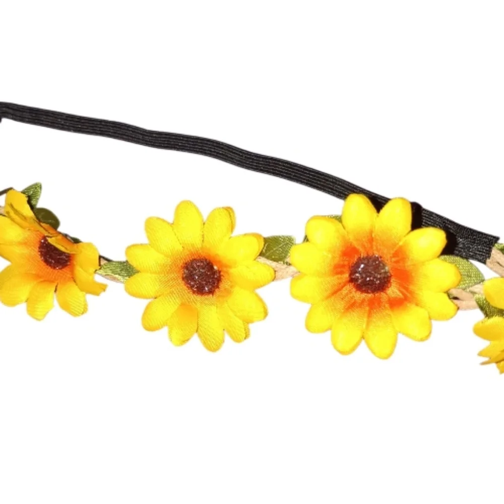 4/$15 Hair Boho Wedding Sunflower Headband for Women Handmade Hair Boho Wedding